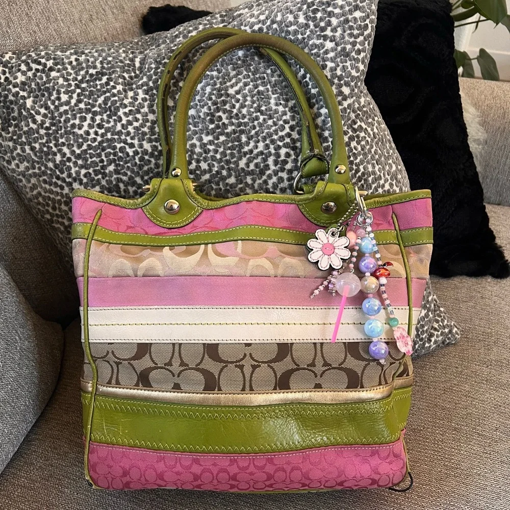 Coach Bleecker Patchwork Jacquard Leather Tote 14726 Rare Daisy Bag - Picture 1 of 13